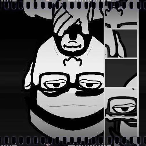 Dan Bechtold (NETIUS) author portrait in artistic black and white style with film strip border